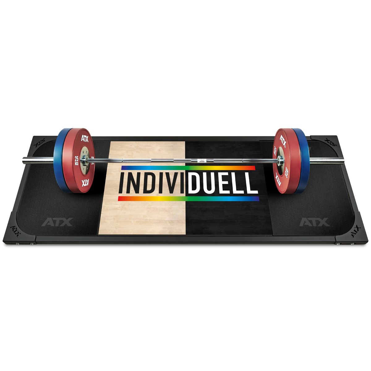 Deadlift-plattform 250 x 88 cm helgummi 50 mm tilpasset forfra