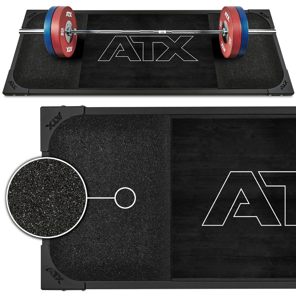 Deadlift-plattform 250x88 cm gummigranulat 50 mm Black bakside