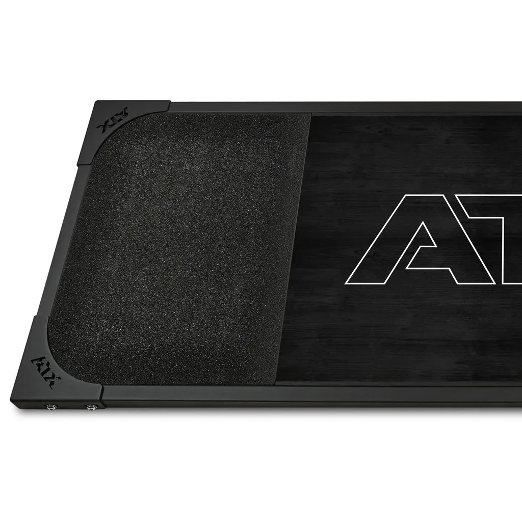 Deadlift-plattform 250x88 cm gummigranulat 50 mm Black montert i treningsrom