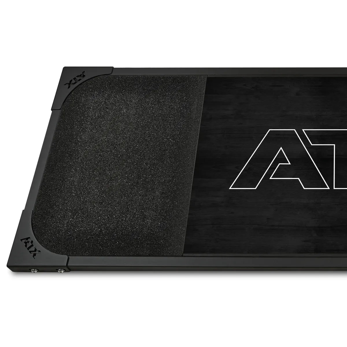 Deadlift-plattform 250x88 cm gummigranulat 50 mm Black montert i treningsrom