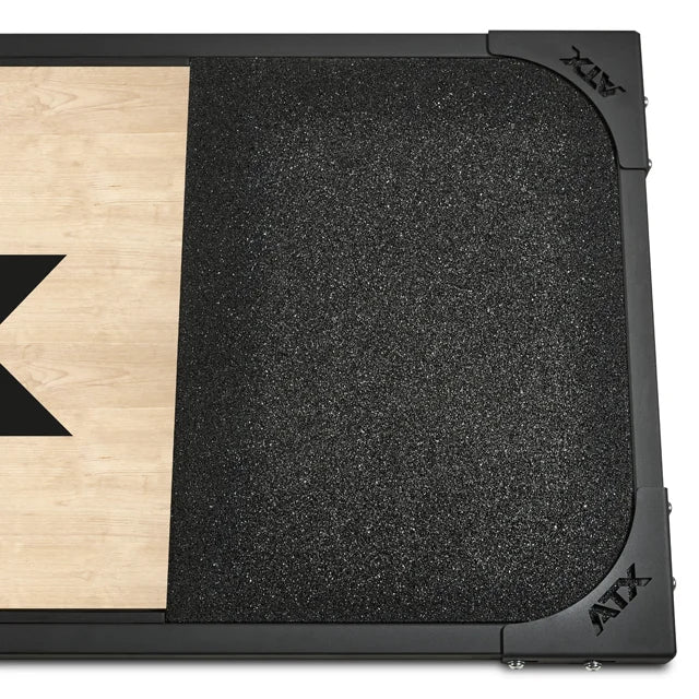 Deadlift-plattform 250x88 cm gummigranulat 50 mm Classic sett fra siden