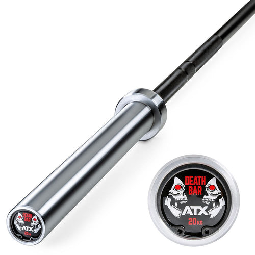 Death Bar vektstang Skull Motive 700 kg 20 kg black oxid forfra