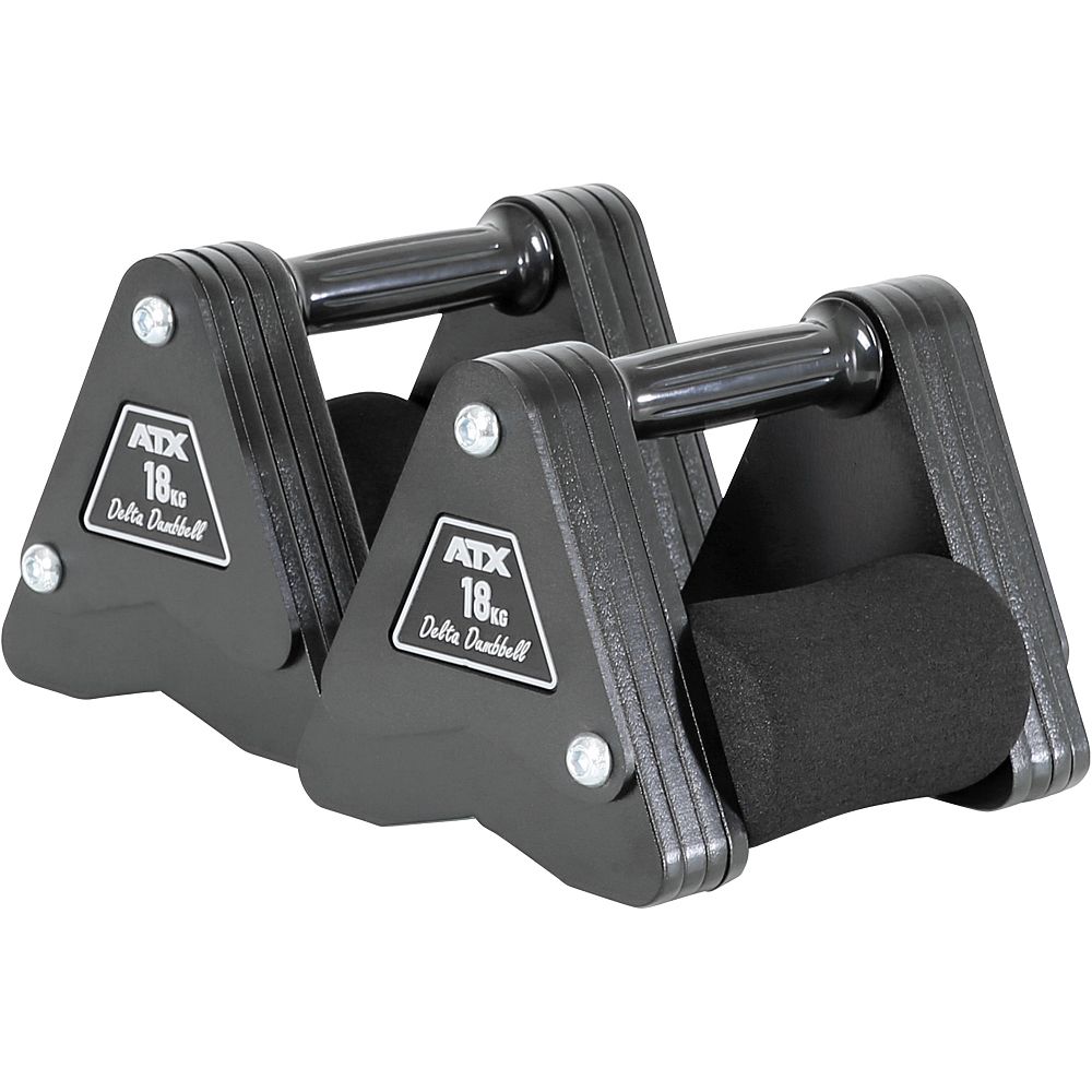 Delta Dumbbell 18 kg håndvekter i stål forfra