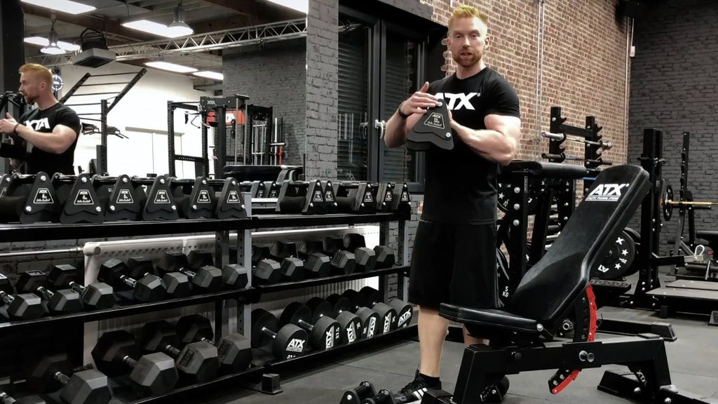 Delta Dumbbell 24 kg håndvekter i stål, detalj av grep