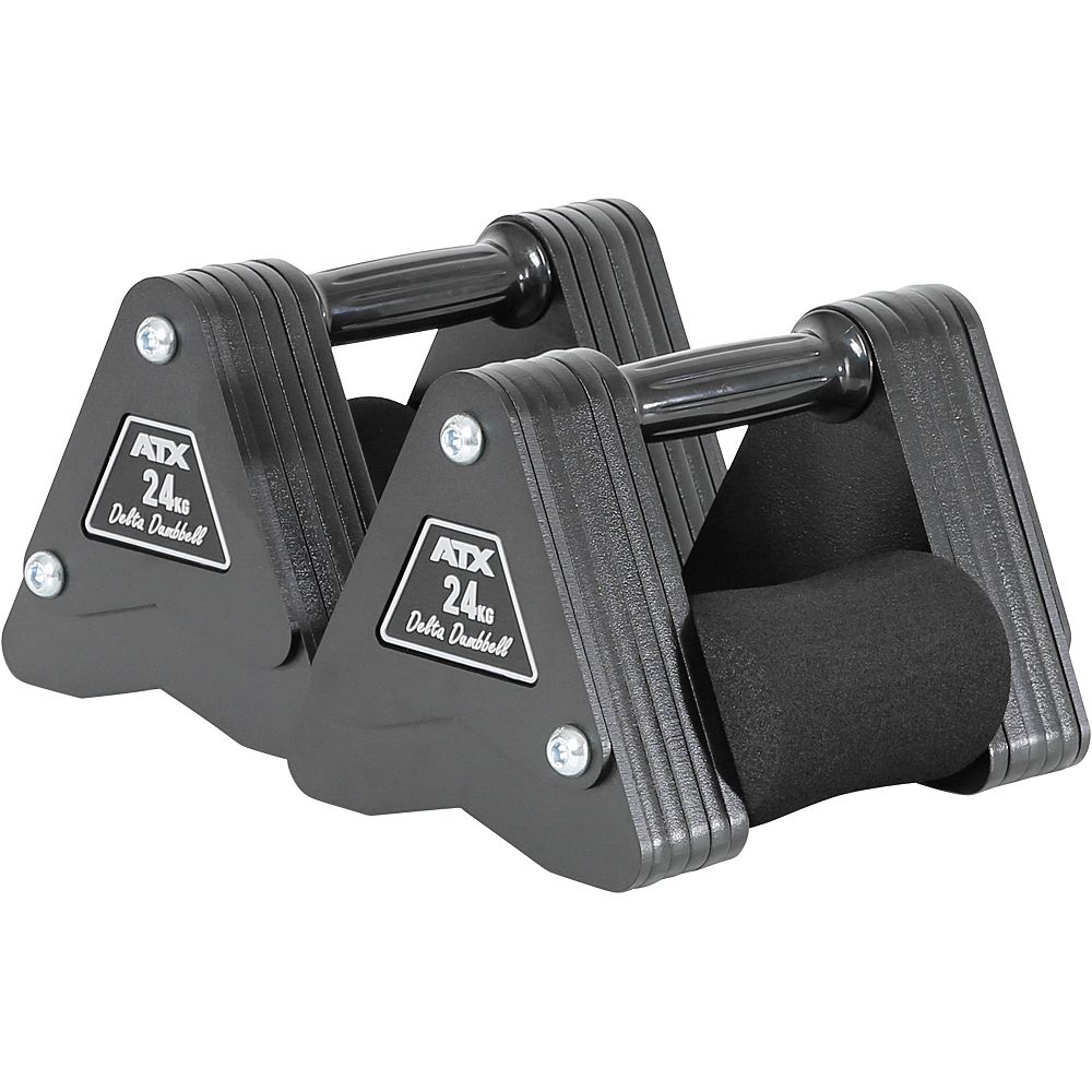 Delta Dumbbell 24 kg håndvekter i stål, forfra