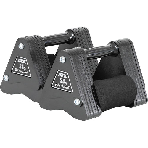Delta Dumbbell 24 kg håndvekter i stål, forfra