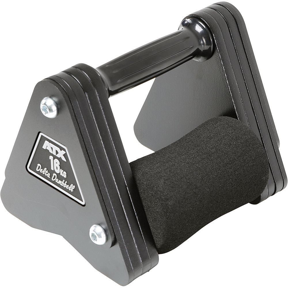 Delta Dumbbell 4-26 kg stål 30 mm grep detalj av grep