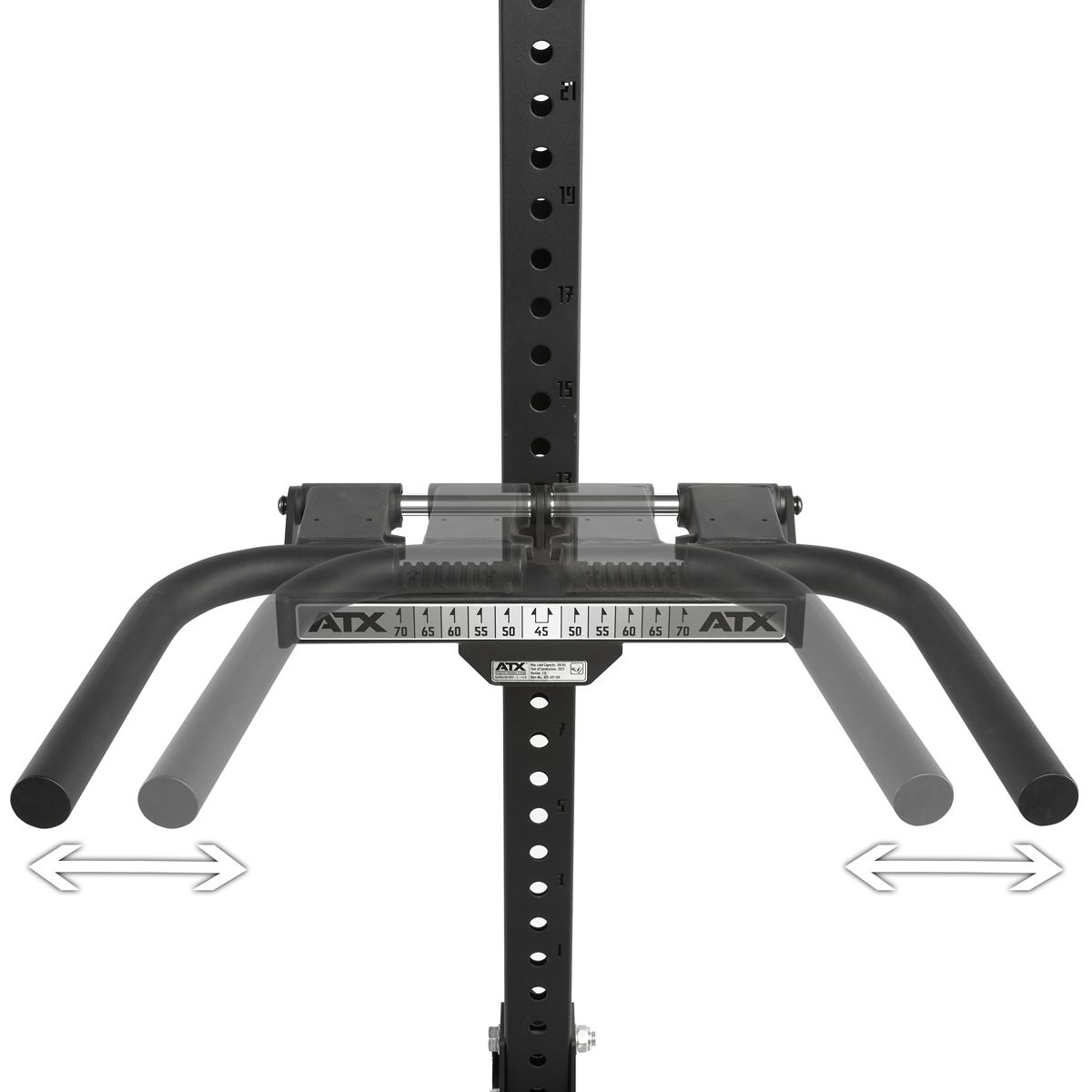 Dip bar justerbar bredde 16 kg maks 200 kg detalj av grep