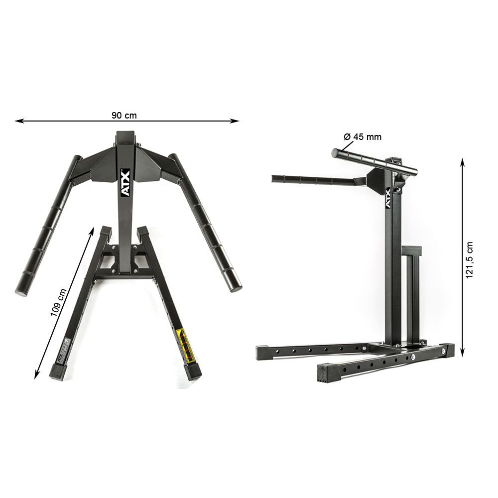 Dip Station frittstående 300 kg kapasitet, 41 kg sideprofil