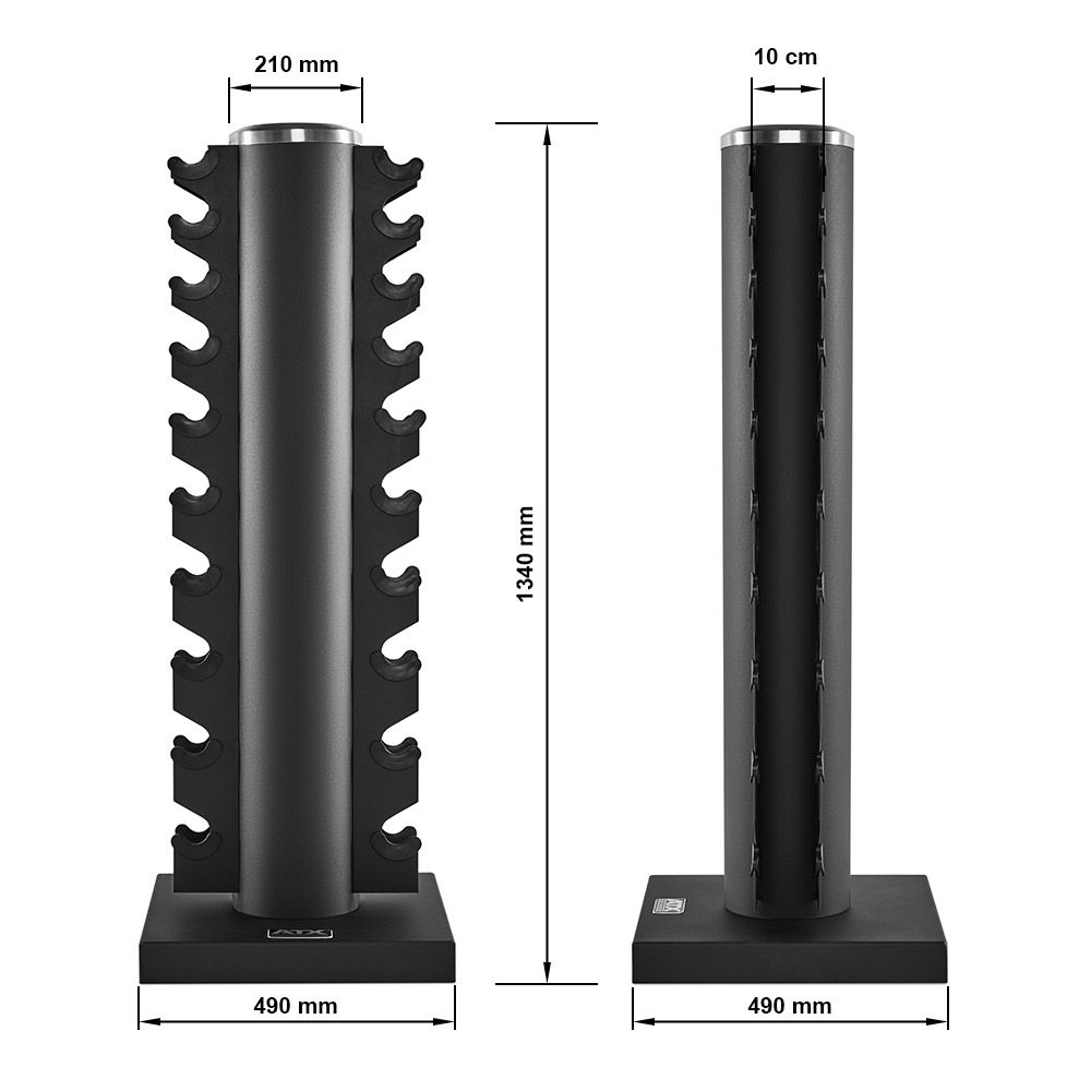Dumbbell rack for 10 par 150 kg kapasitet 134 cm stabil underlag