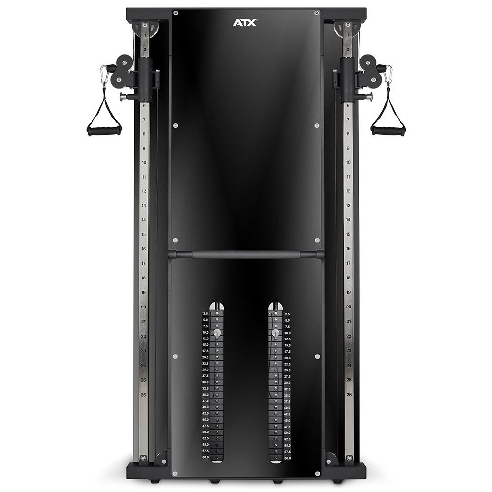 Duo veggmontert kabelstasjon med 2 x 60 kg vektstabel bakside