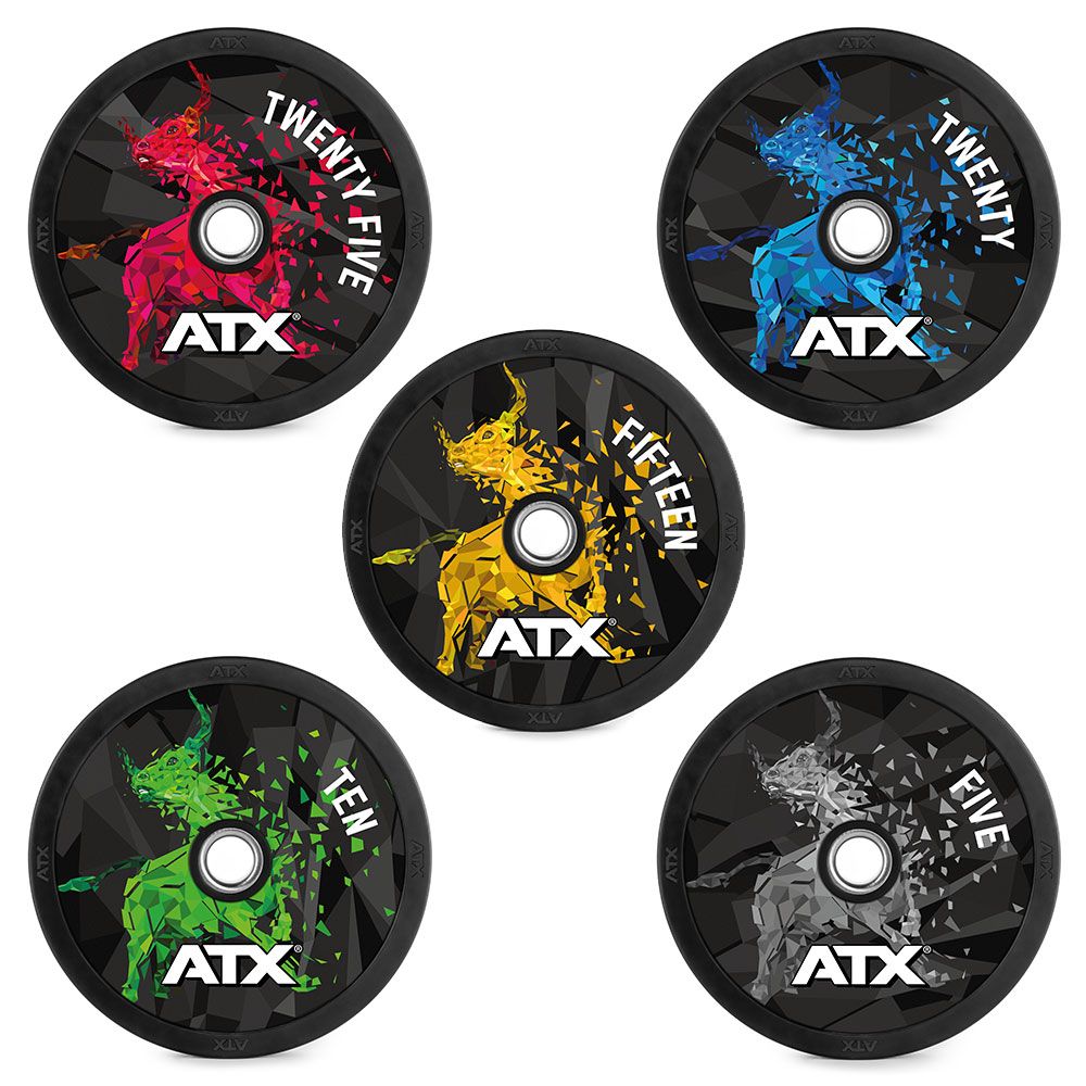 Oversikt over DYO Full Design Bumper Plates 10 kg gummi 50 mm