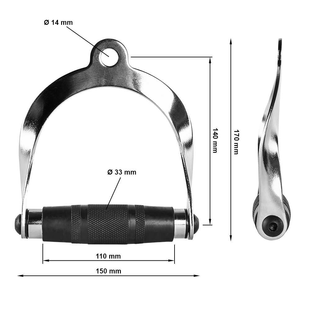 Nærbilde av forkrommet stål på Enhåndtak med ergonomisk gummigrep forkrommet