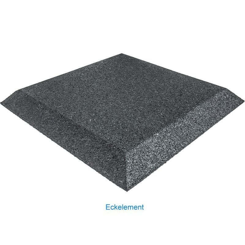 Fallbeskyttelsesmatte gummigranulat 30 mm 50x50 cm hjørneplate for treningsgulv