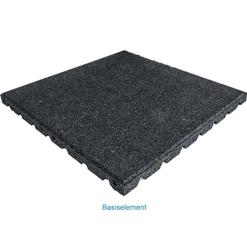 Fallbeskyttelsesmatte gummigranulat 30 mm 50x50 cm basisplate for treningsgulv