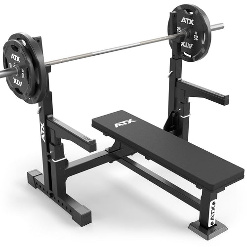 Flat Bench Press 700-serie 500 kg med vektstativ bakside