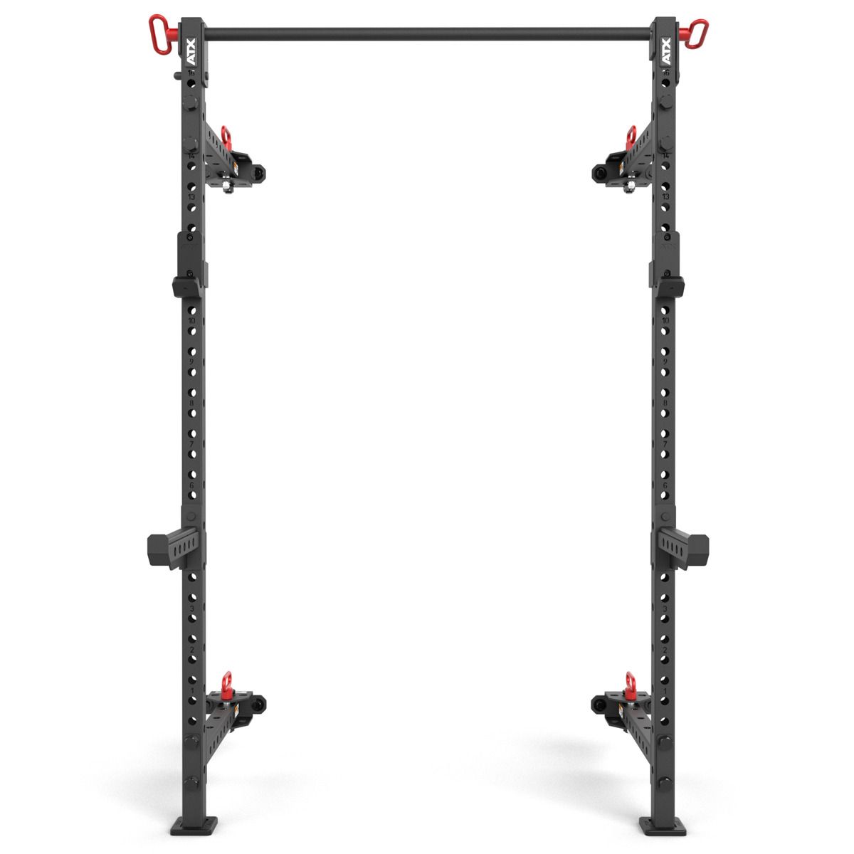 Fold Back Half Rack 500 sammenleggbart 400 kg kapasitet J-Hooks detalj