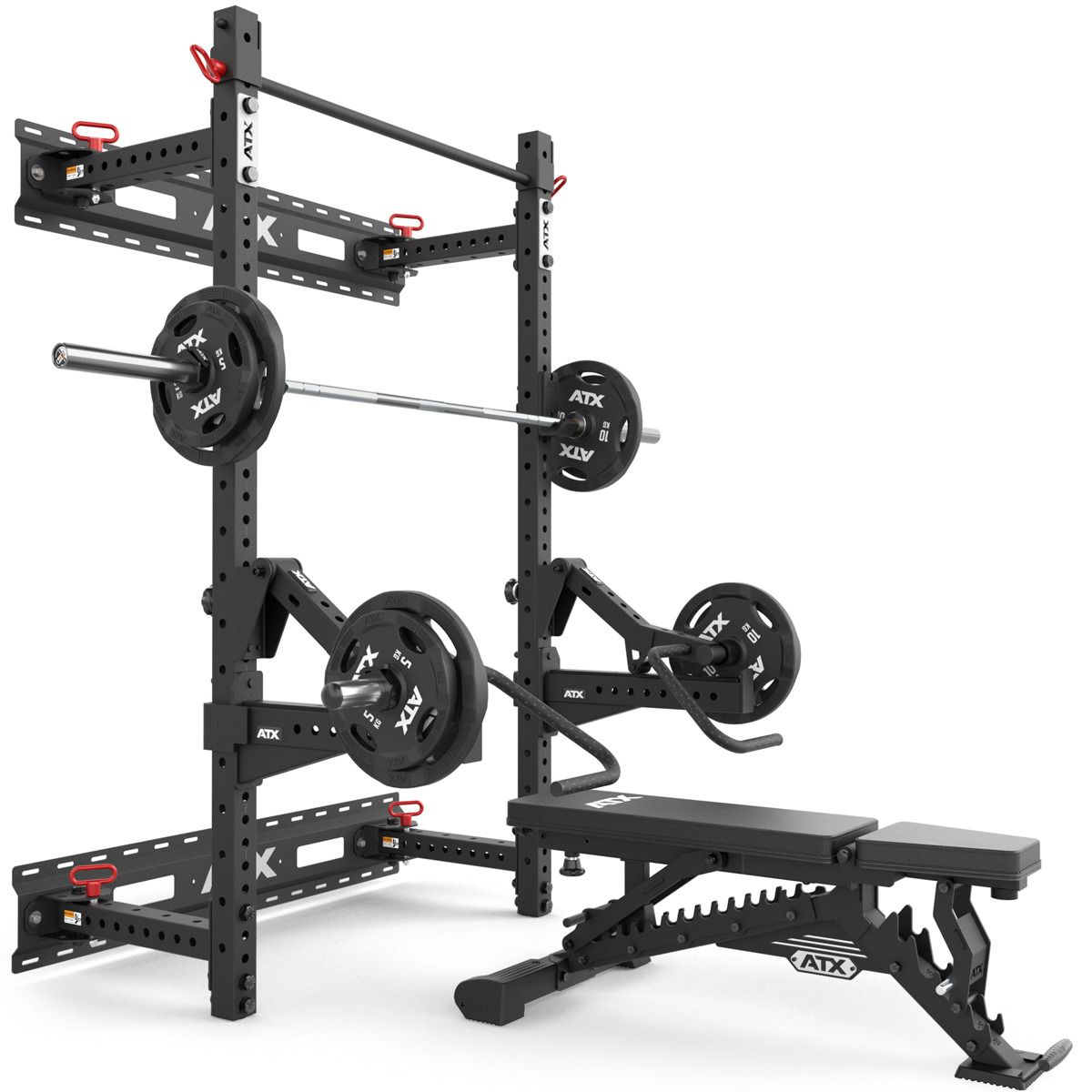 Montert Fold Back Half Rack 750 sammenleggbart 70x70 mm profil