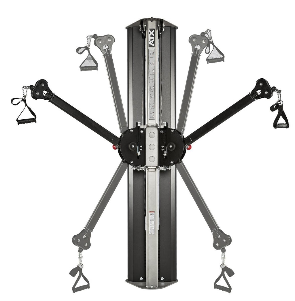 Nærbilde av justeringsmekanisme på Functional Trainer veggmontert kabelstasjon 80 kg