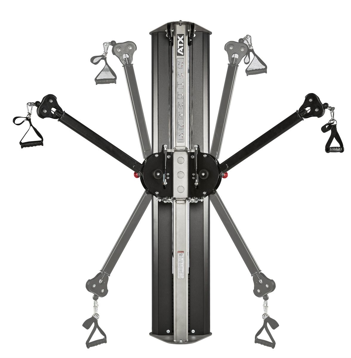 Nærbilde av justeringsmekanisme på Functional Trainer veggmontert kabelstasjon 80 kg
