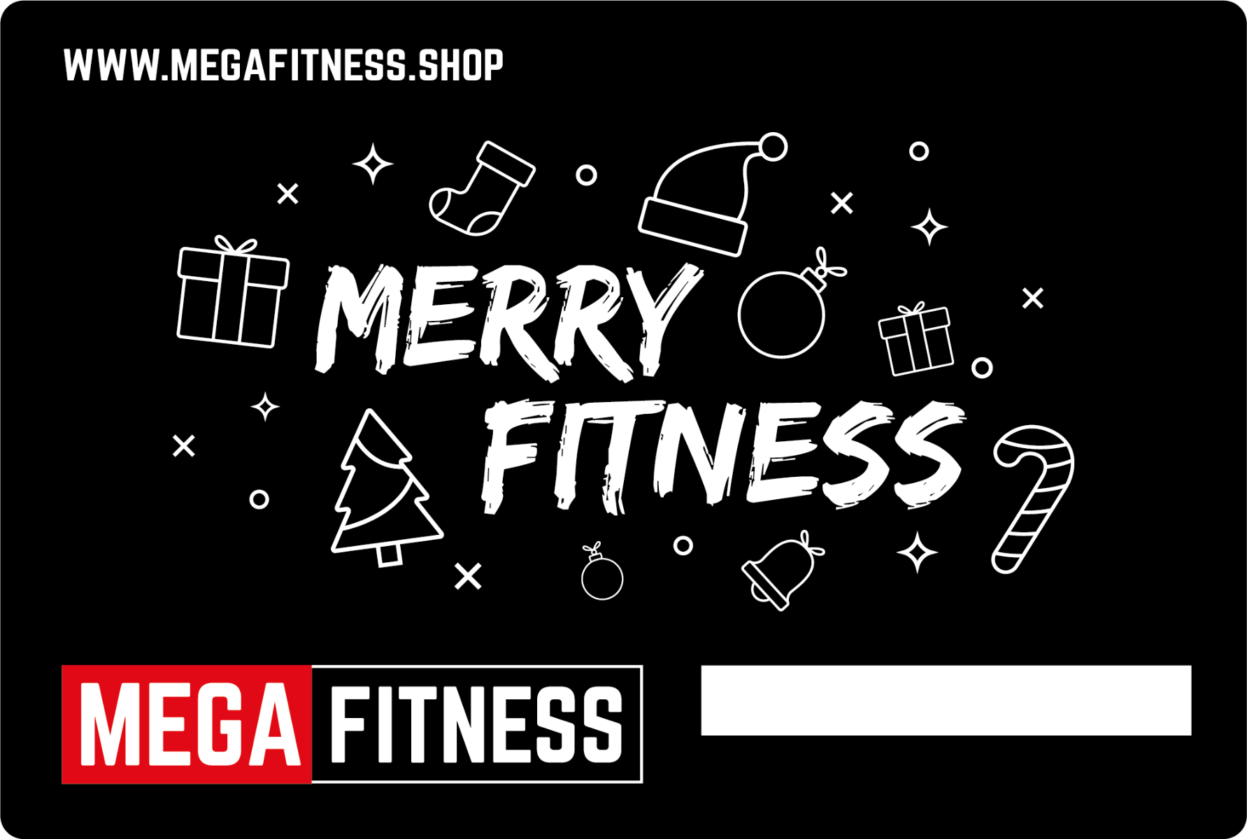 Gavekort med Merry Christmas-motiv bakside