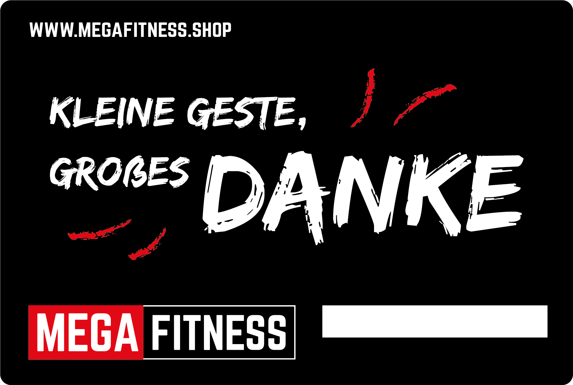 Gavekort med motiv liten gest, stor takk for hjemmegym