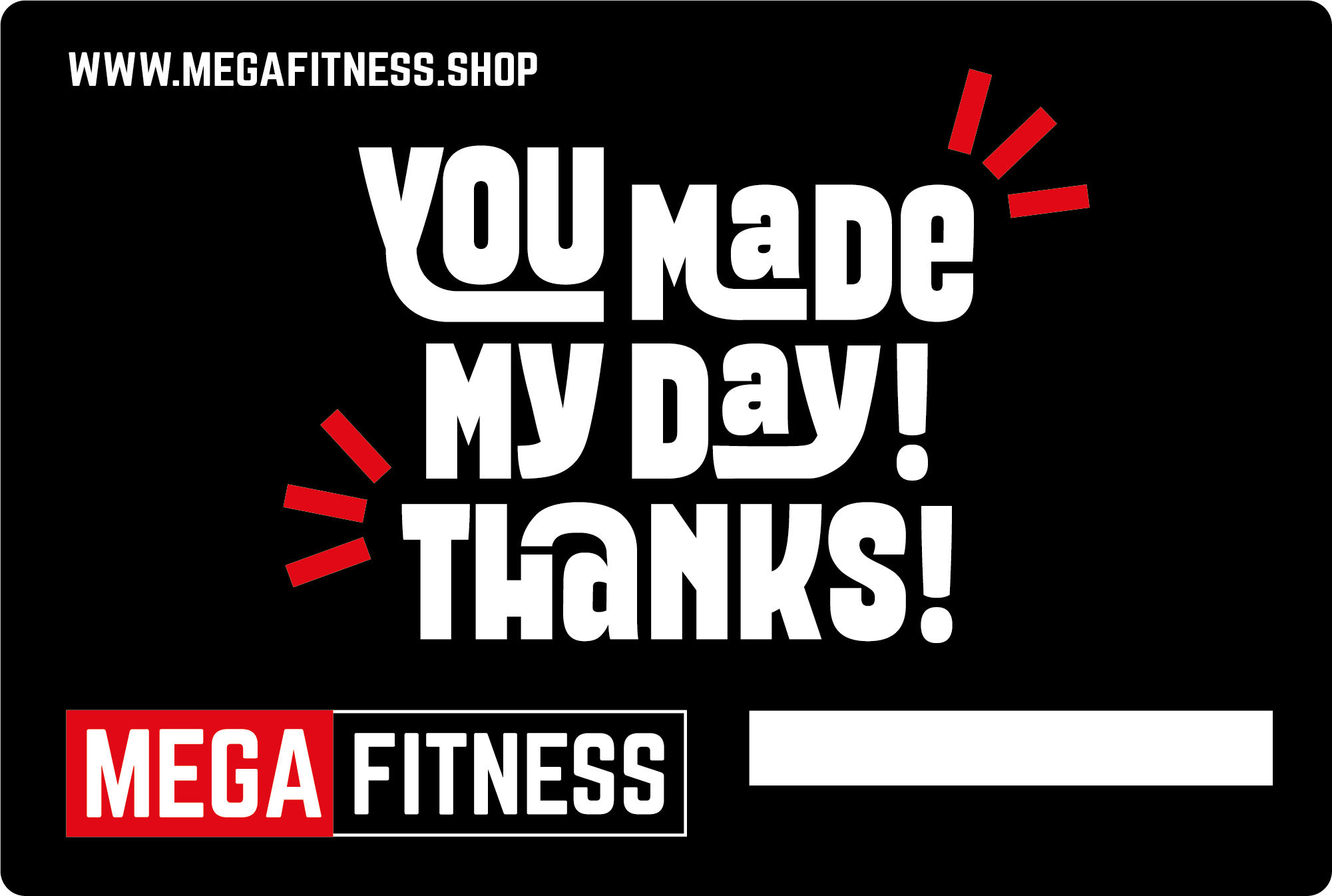 Gavekort med motiv «You Made My Day! Thanks!» forfra