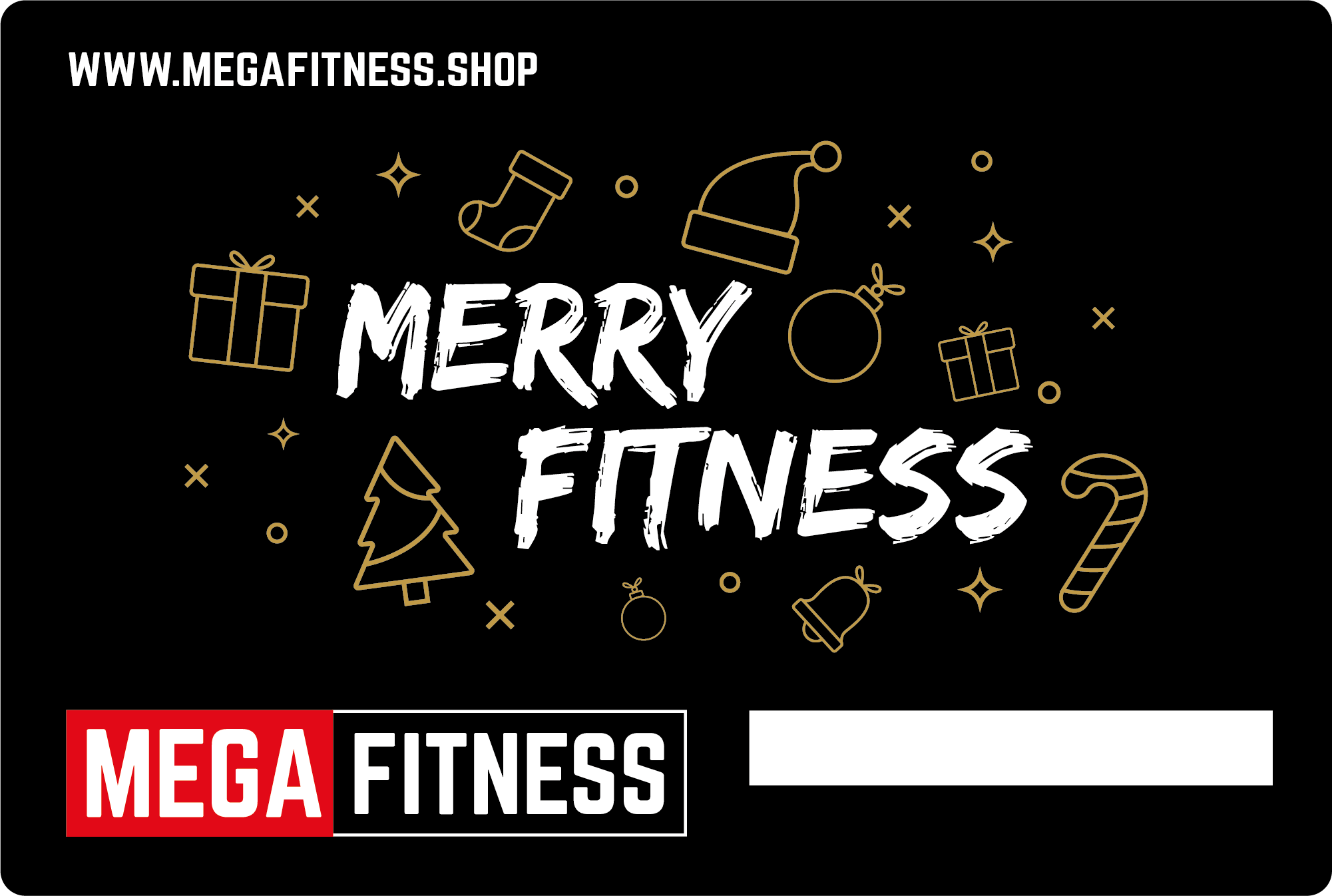 Gavekort med motiv Merry Fitness for hjemmetrening