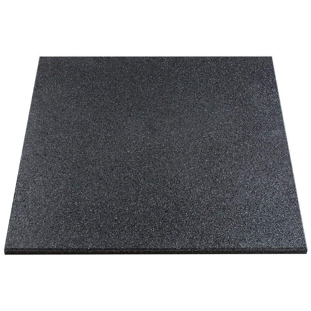 Gulvbeskyttelse gummiflis 1000 x 1000 x 30 mm svart forfra