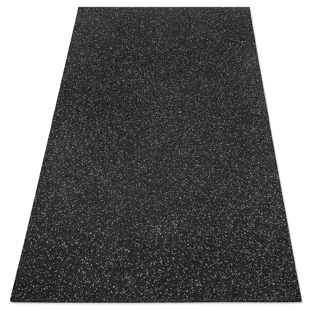 Gulvbeskyttelsesmatte 10 mm gummi 100 x 200 cm grå spetter forfra