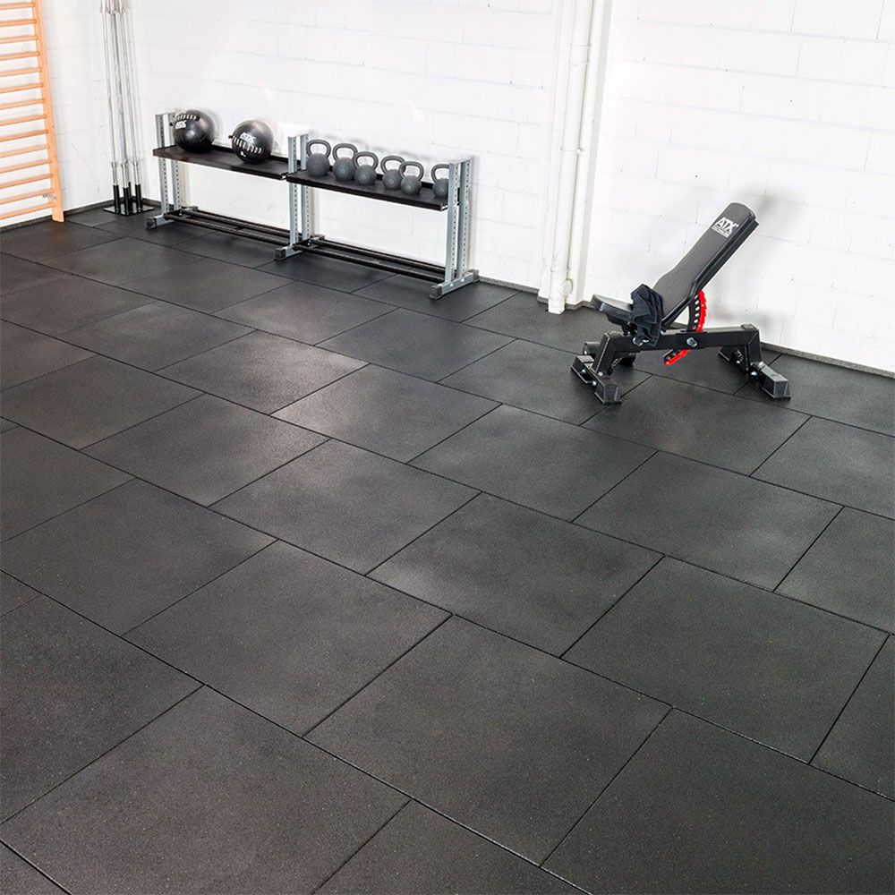 Gulvbeskyttelsesplate gummifliser 100x100 cm 30 mm SBR fra siden
