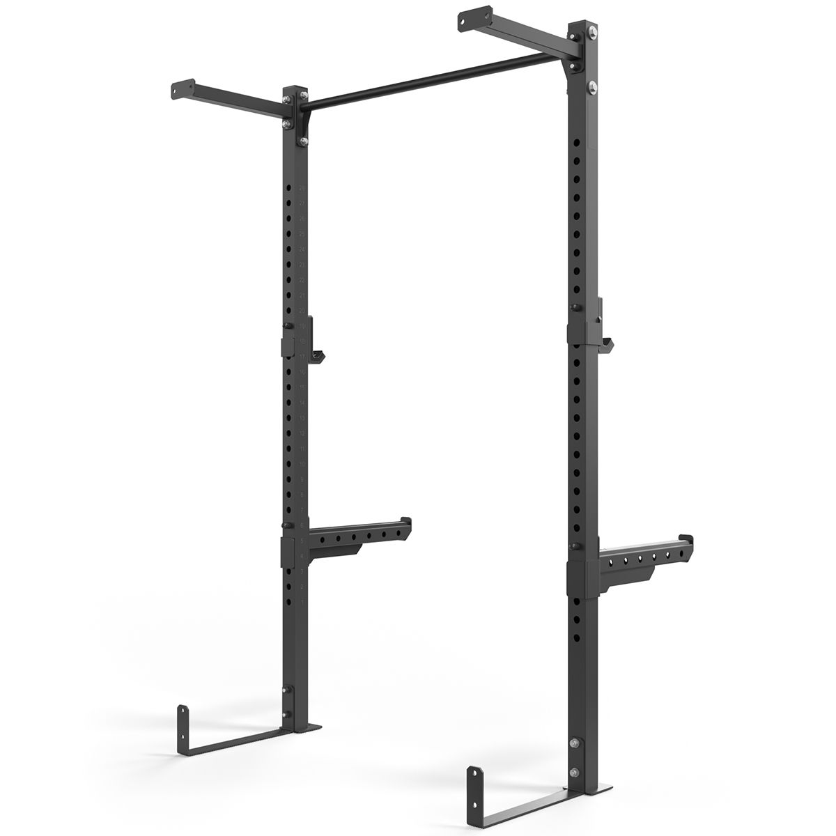 Nærbilde av pulverlakkert svart ramme på Half Rack 210 cm