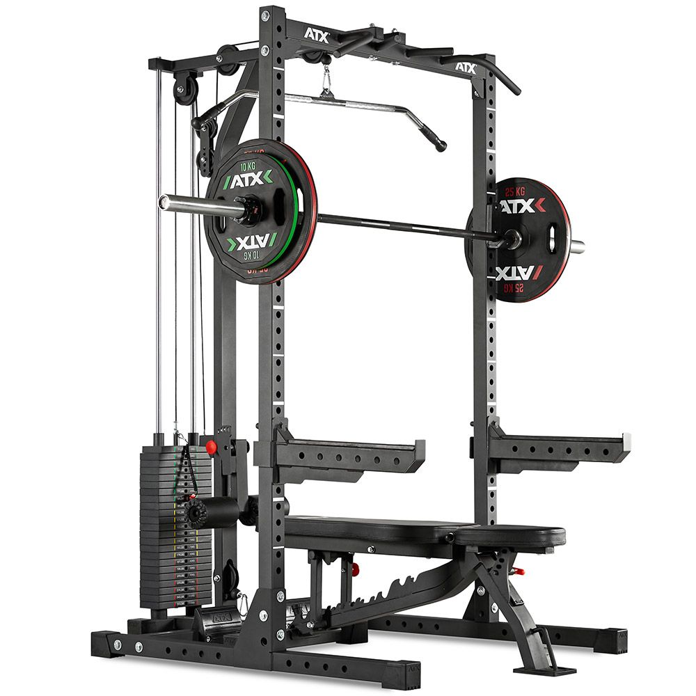 Half Rack 620 komplettsystem med lat pulldown stack weight bakside