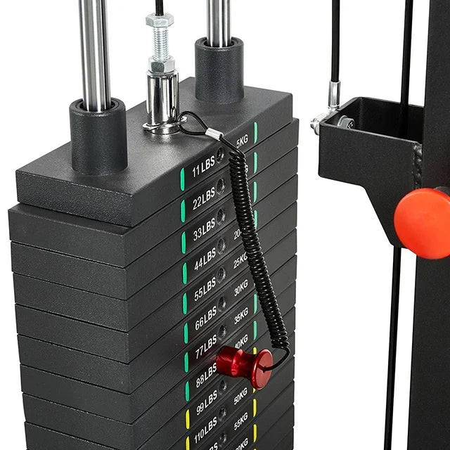 Montert Half Rack 620 komplettsystem med lat pulldown stack weight