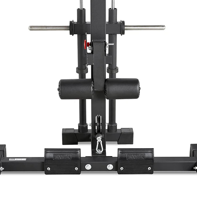 Nærbilde av pulverlakkert ramme på Half Rack 620 komplettsystem med lat pulldown plate load - ATX