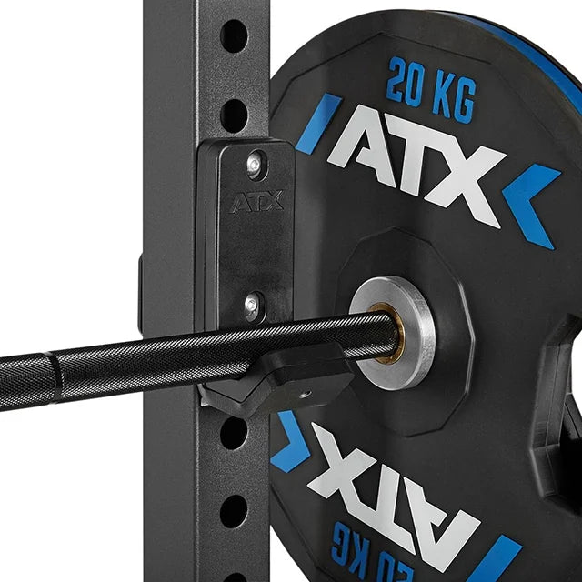 Half Rack 620 inkl J-Hooks & Safety Spotter Arms nærbilde av pulverlakkert ramme