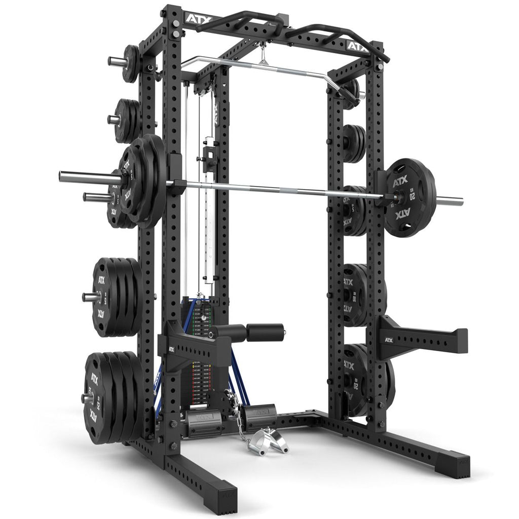 Half Rack 780 med extension og lat pulldown vektstabel bakside