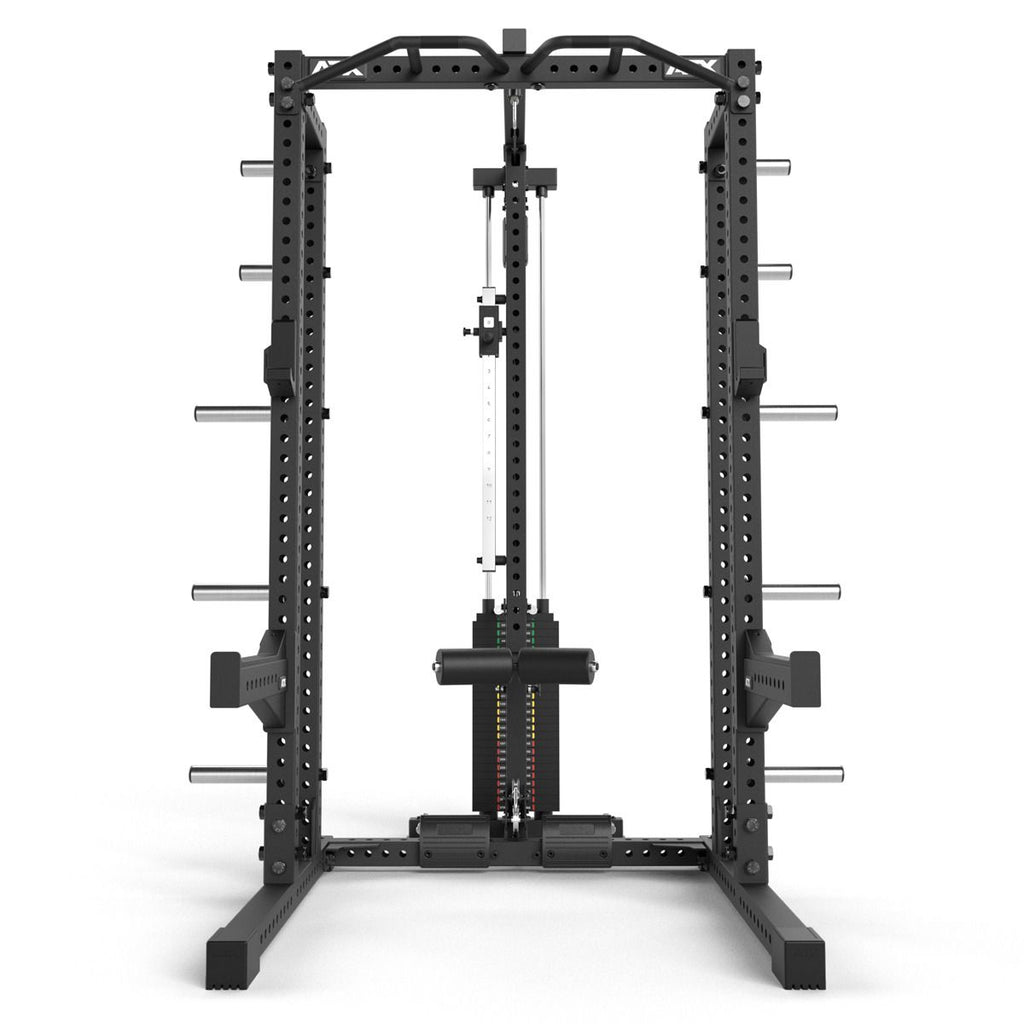 Sidevisning av Half Rack 780 med extension og lat pulldown vektstabel