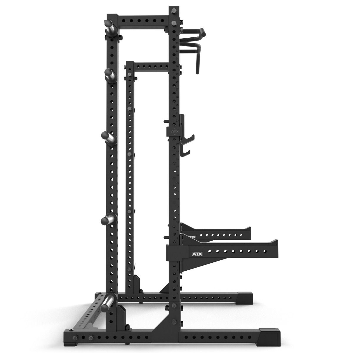 Nærbilde av pulverbekledning på Half Rack 780 med utvidelse 129 kg 70x70 mm ramme