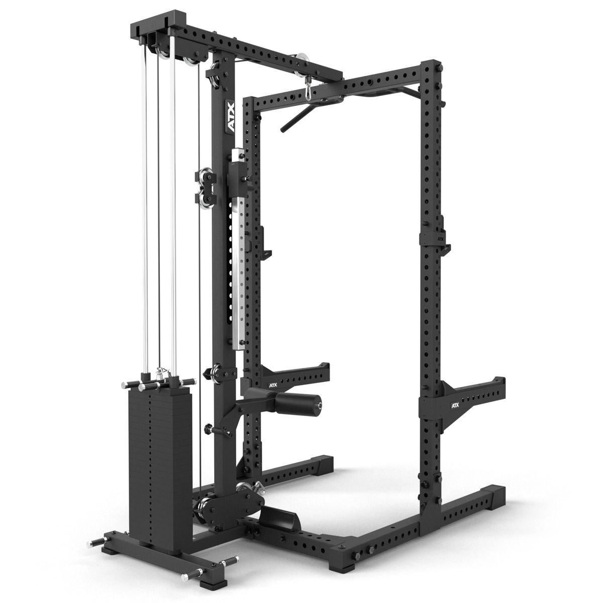Oversikt over Half Rack 780 med lat pulldown vektstabel 272 kg 70x70 mm ramme