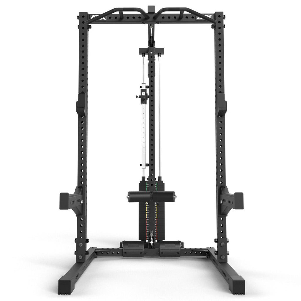 Nærbilde av pulldown vektstabel på Half Rack 780 med lat pulldown vektstabel 272 kg 70x70 mm ramme