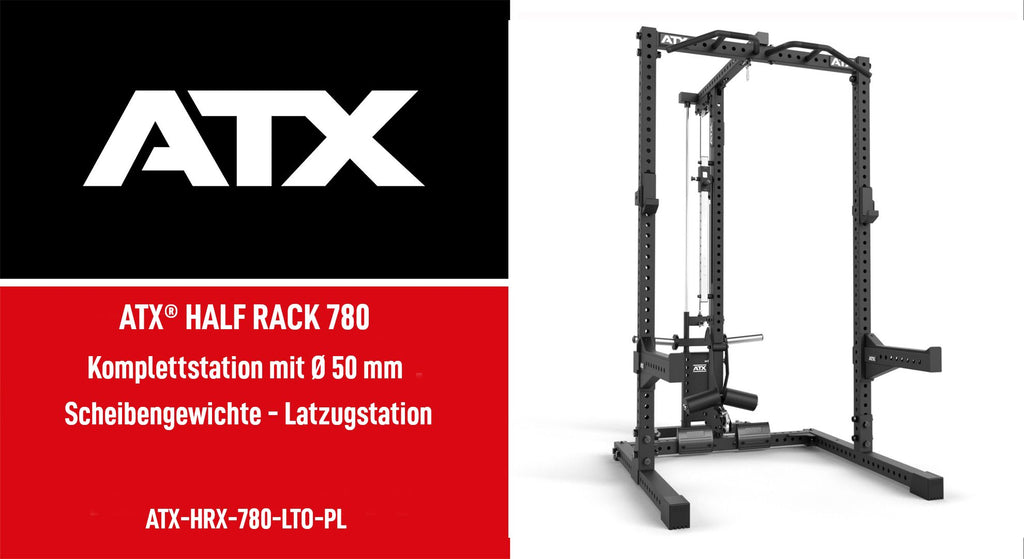 Detalj av Half Rack HRX-780 med lat pulldown plate load 70x70 mm ramme