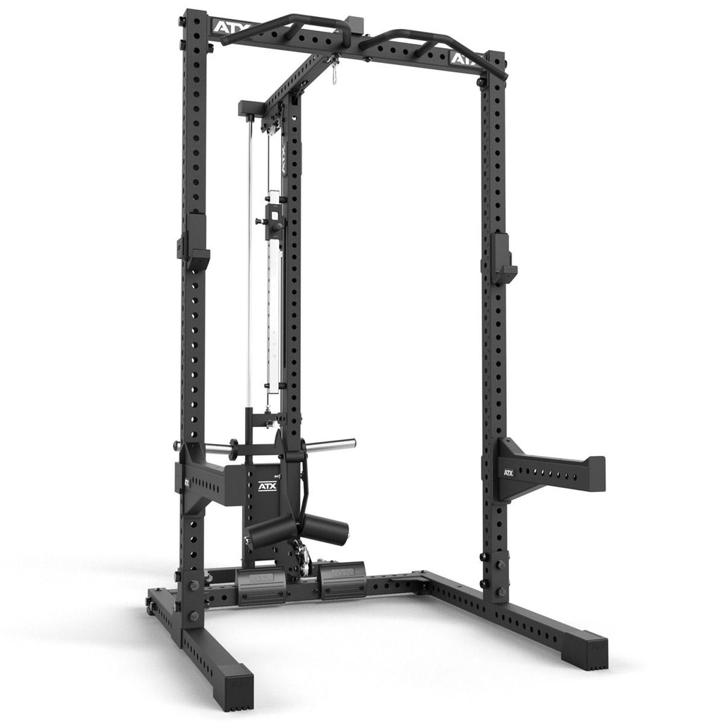 Half Rack HRX-780 med lat pulldown plate load 70x70 mm ramme forfra