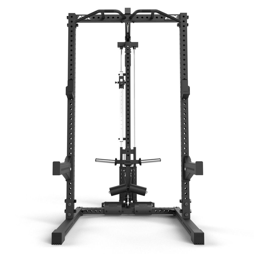 Half Rack HRX-780 med lat pulldown plate load 70x70 mm ramme med J-Hooks