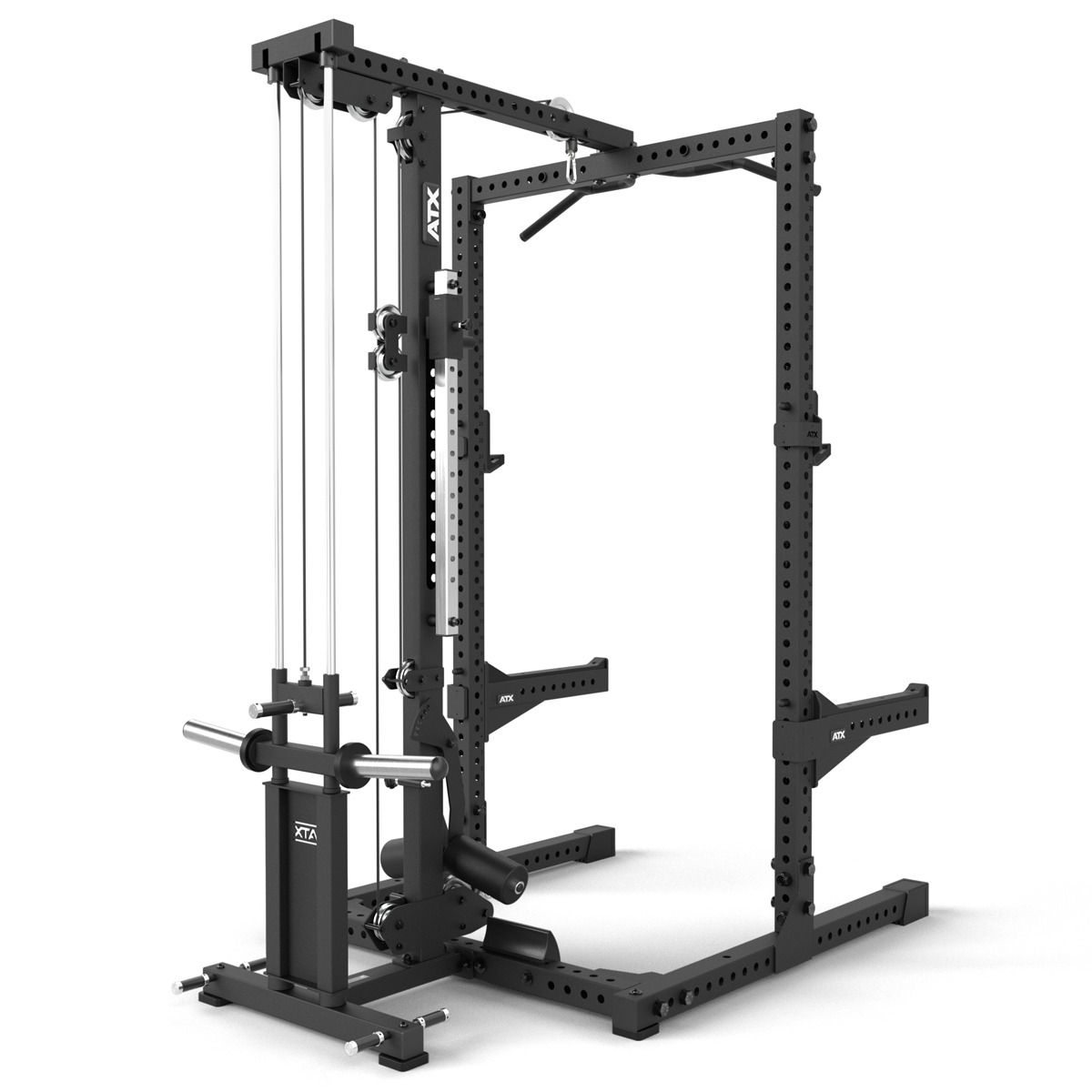 Half Rack HRX-780 med lat pulldown plate load 70x70 mm ramme i treningsmiljø