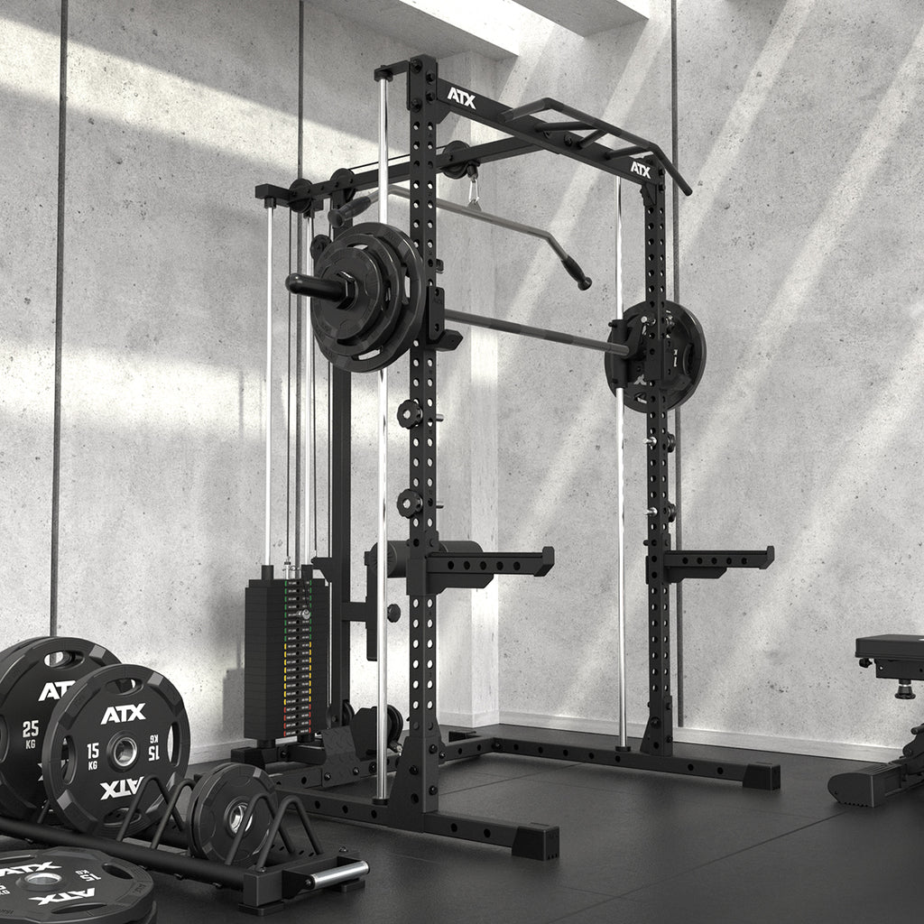 Half Rack komplettsett 510 med lat pulldown 100 kg og Smith Machine 196 cm - ATX