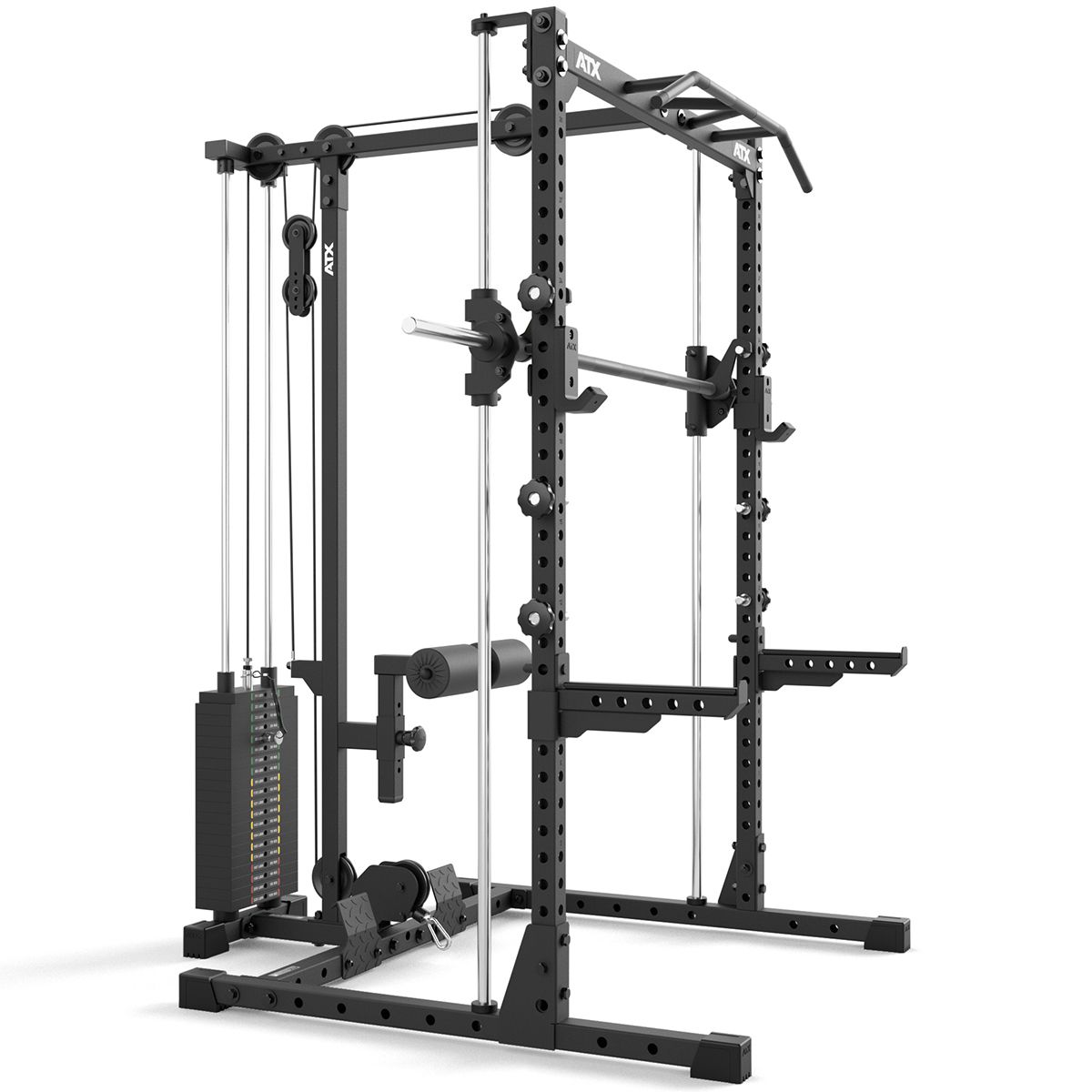 Nærbilde av profilstålramme på Half Rack komplettsett 510