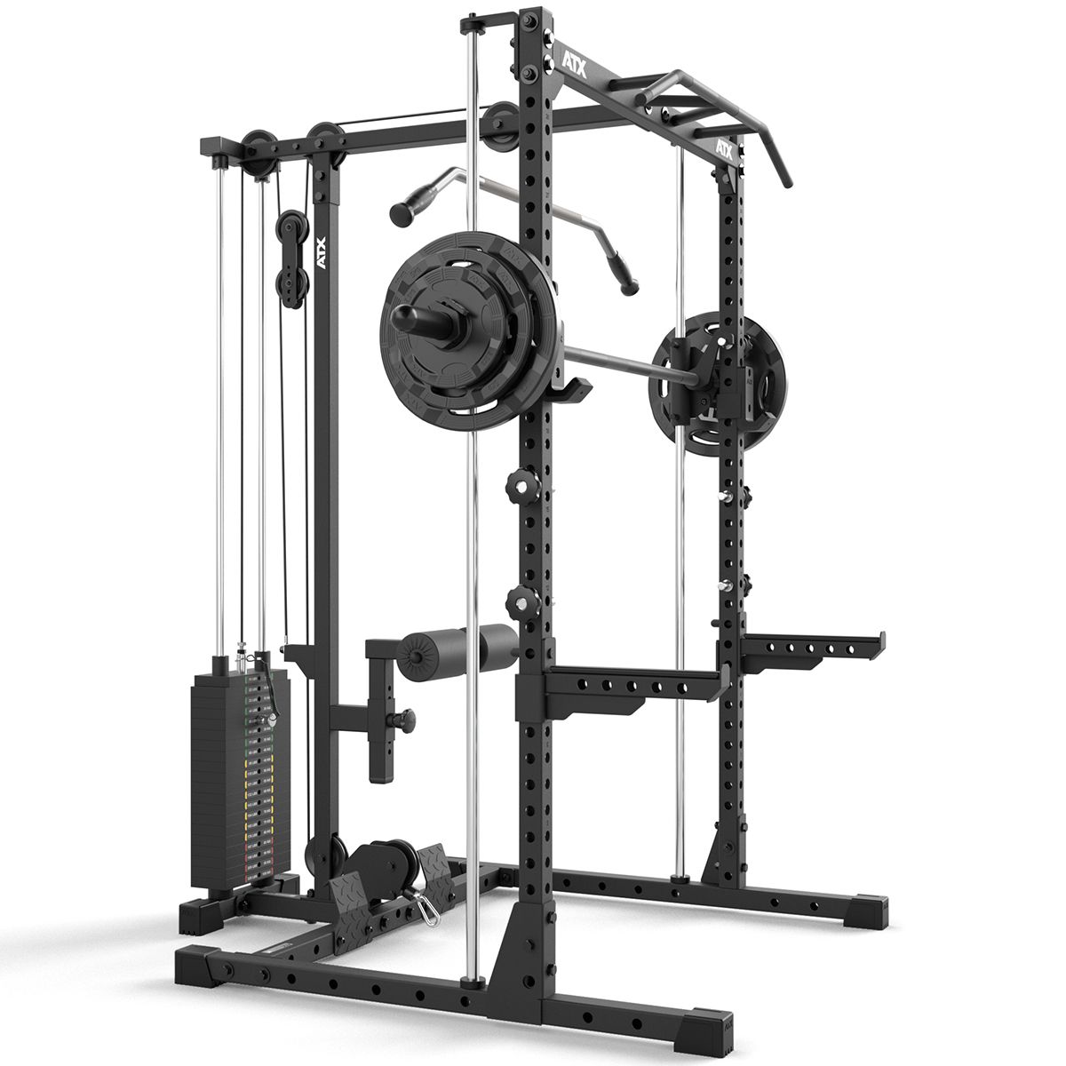 Half Rack komplettsett 510 med lat pulldown 100 kg og Smith Machine 196 cm - ATX