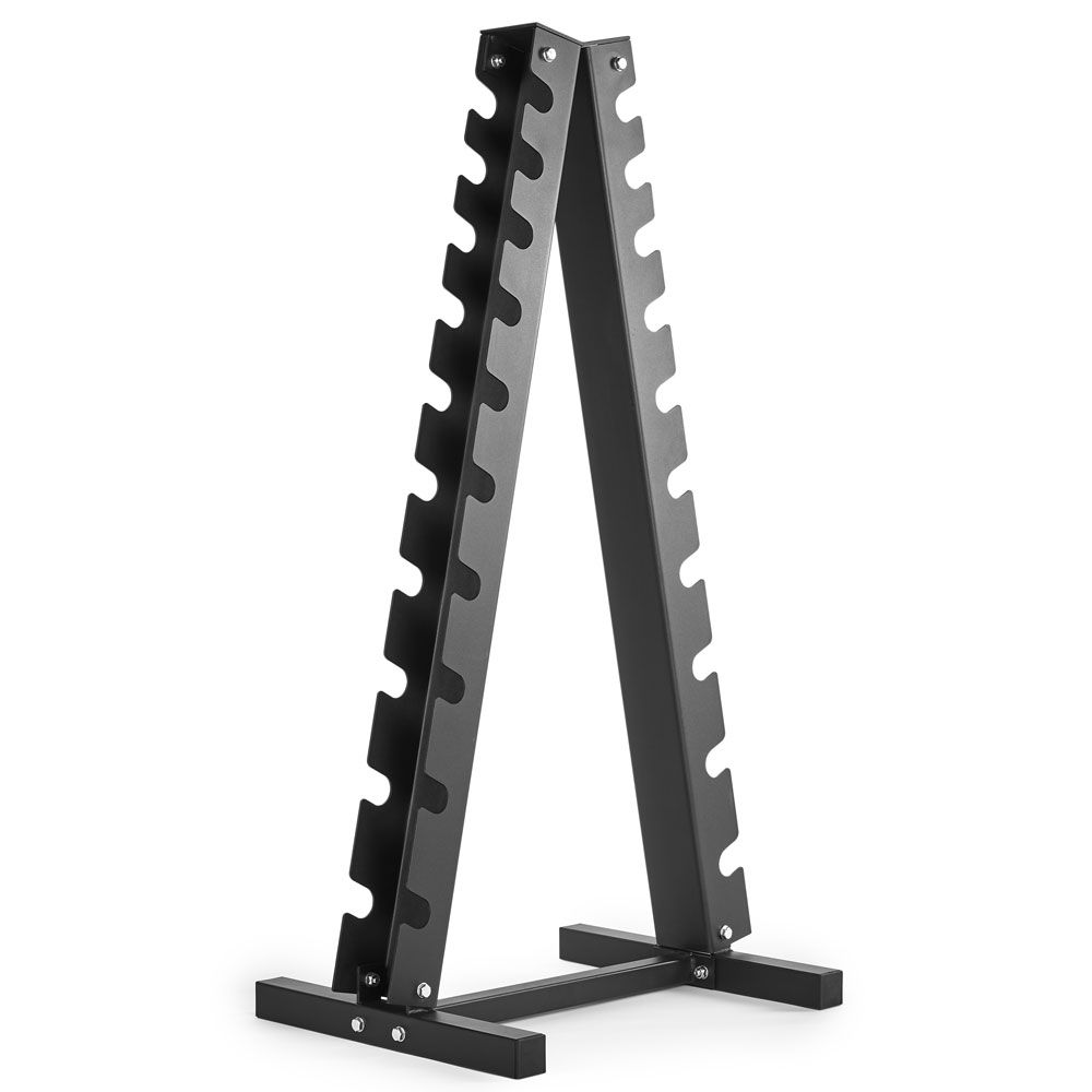 Håndvektstativ for 10 par, svart, 135 cm forfra