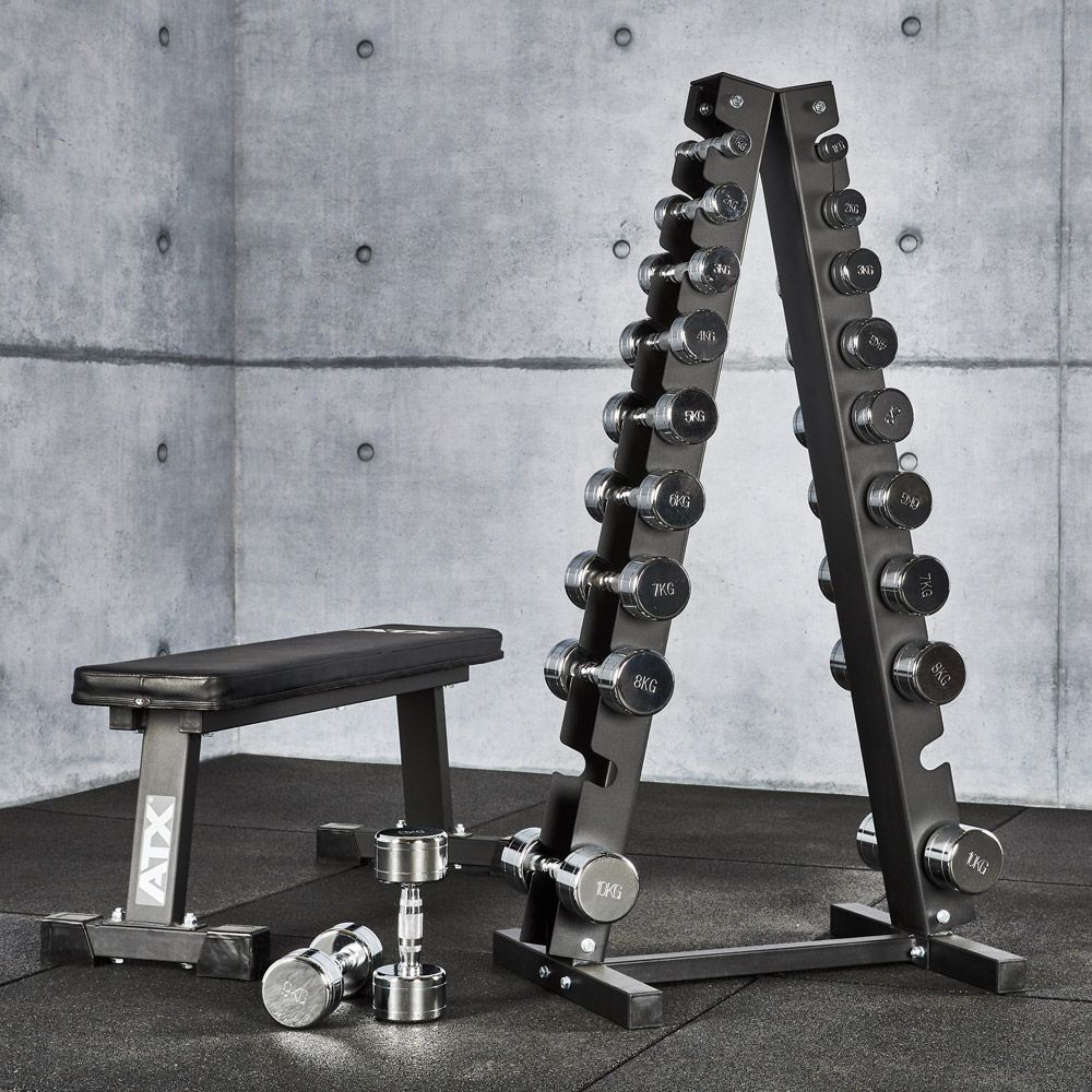 Detalj av Håndvektstativ for 10 par, svart, 135 cm